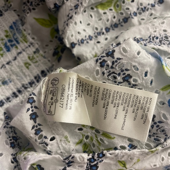 Free People - Floral Blossom Eyelet Blouse - White and Blue - Picture 8 of 8
